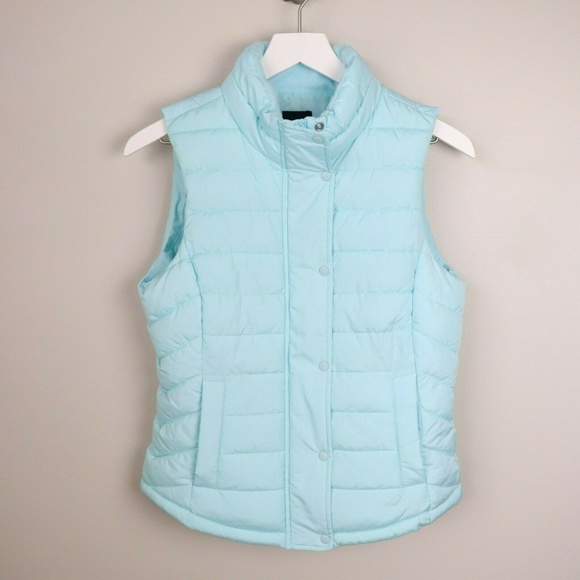 GAP Jackets & Blazers - NEW Gap Ice Blue Snap/Full Zip Sleeveless Vest